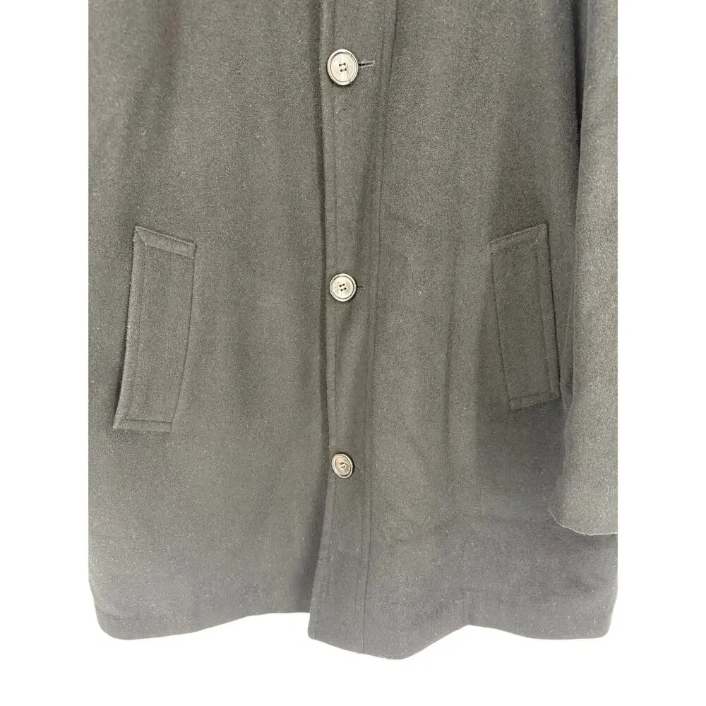 Lauren Ralph Lauren Green Label Wool Overcoat SZ L Black 100% Wool Classic